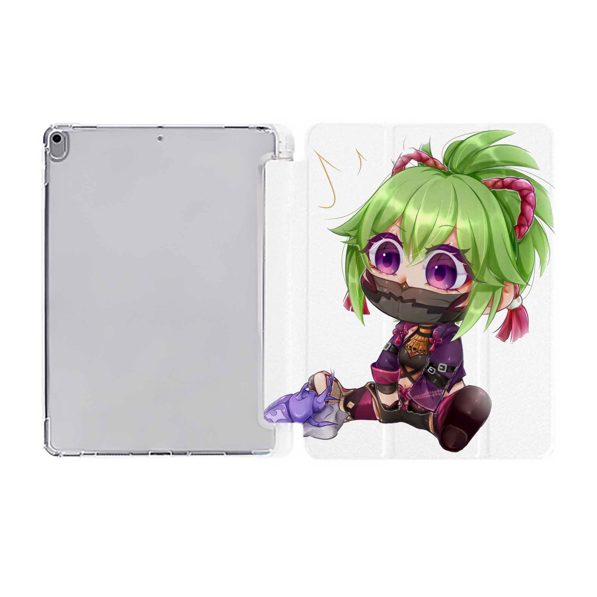 げんし神  久岐忍 くき しのぶ genshin Kuki Shinobu IPad ケース ペン収納付き 三つ折りスタンド PUレザー×シリコン 対応機種9.5/10.5/10.9インチ
